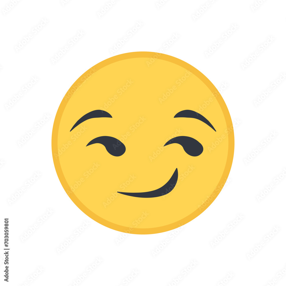 Fototapeta premium Vector round yellow emoticon isolated on white background