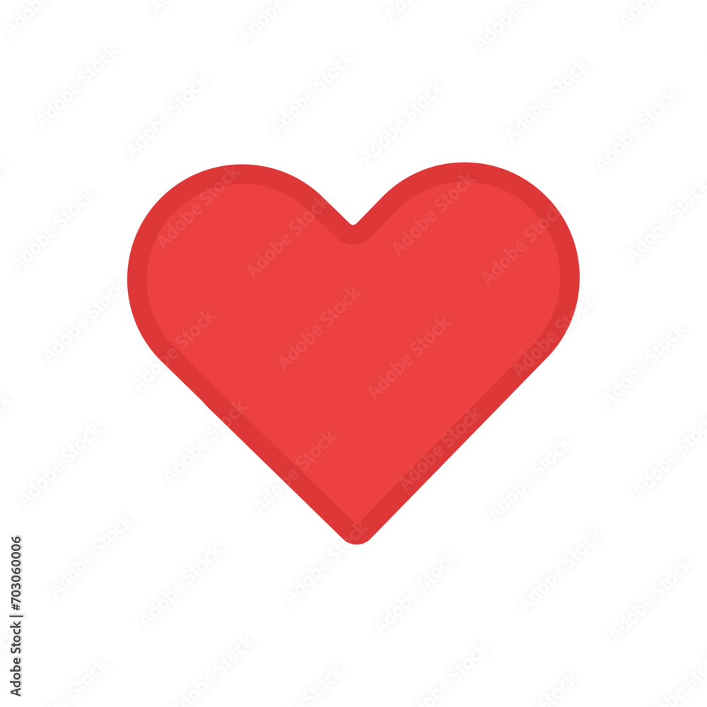 Vector red heart icons heart shapes on white background