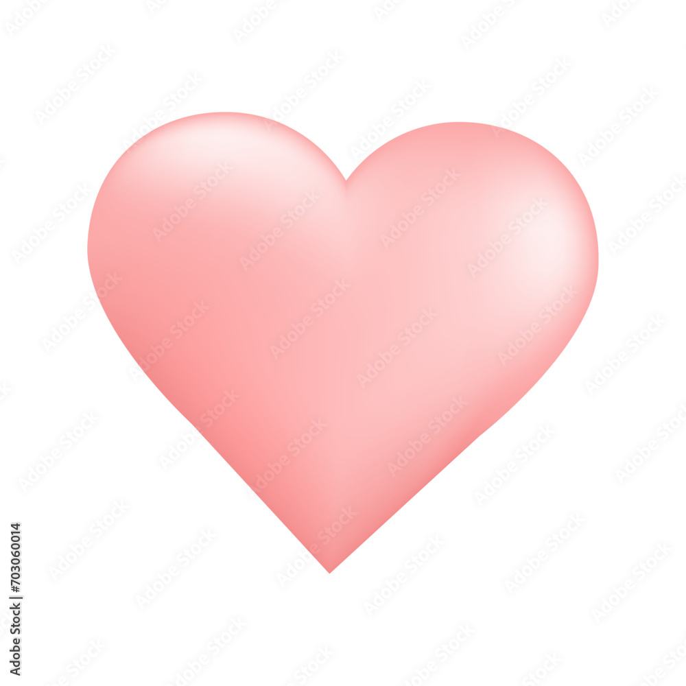 Vector red heart icon isolated item on white background
