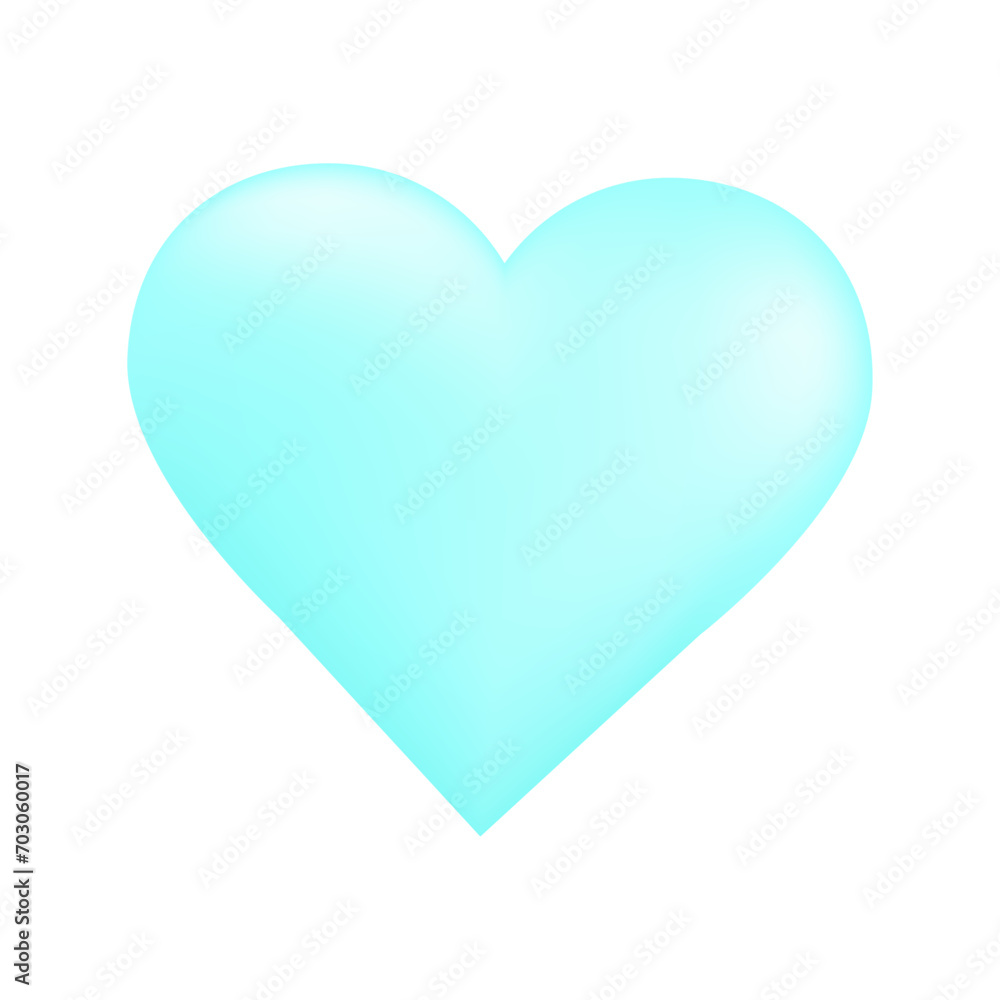 Vector turquoise heart icon isolated item on white background Vector turquoise heart icon isolated item on white background