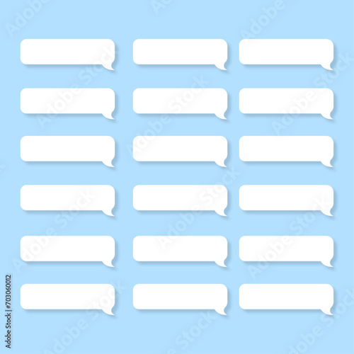 Vector set of chat speech bubbles on blue background photo