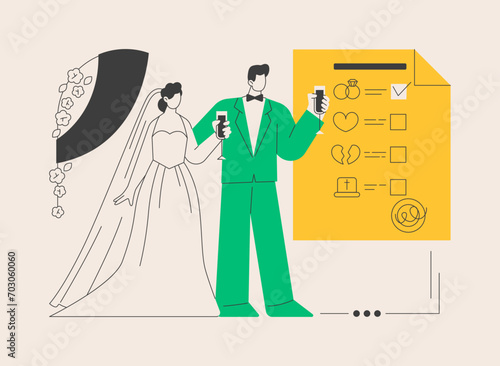 Marital status abstract concept vector illustration.
