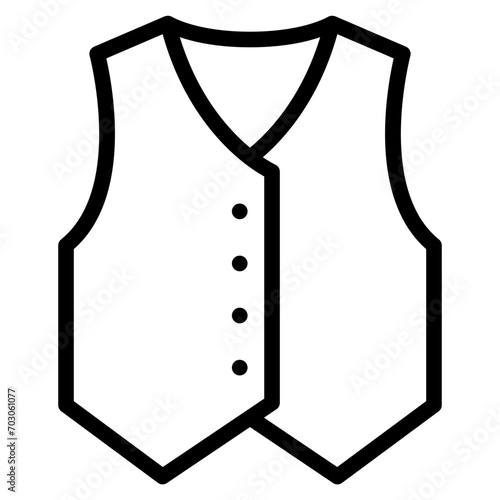 Waistcoat Line Icon