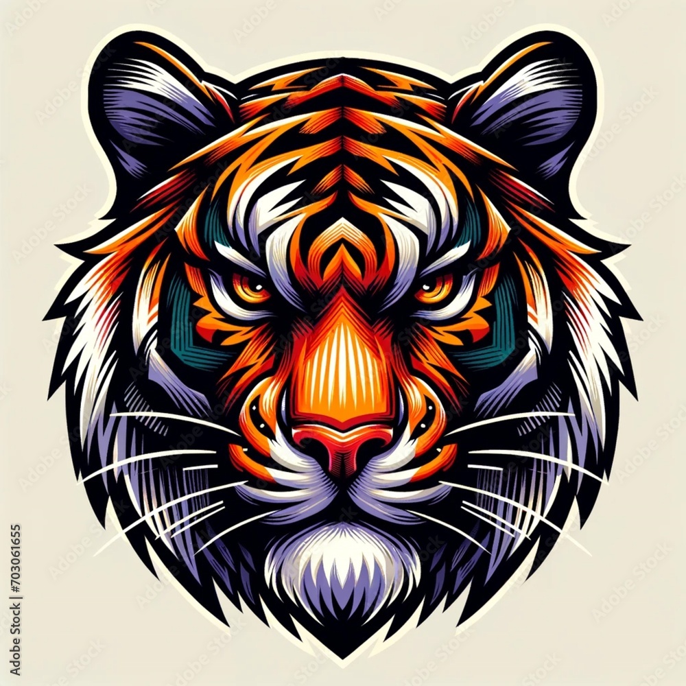 tiger head illustration