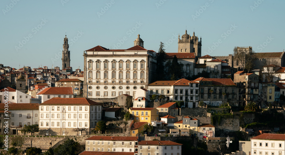 Episcopal Palace, Porto Cathedral, Clérigos Church Tower, Porto Skyline, Portugal
