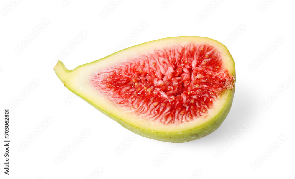 Half of fresh green fig isolated on white Half of fresh green fig isolated on white