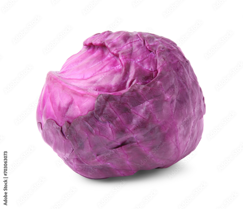 One whole red cabbage isolated on white One whole red cabbage isolated on white