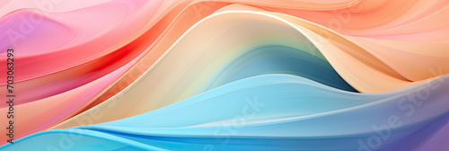 abstract background with colorful paper waves in different colors, generative AI