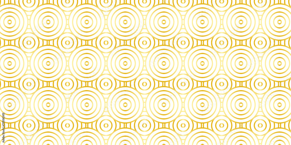 Abstract Pattern with wave gold line spiral white scripts background. seamless scripts geomatics overlapping create retro line backdrop pattern background. Overlapping Pattern with Transform Effect.