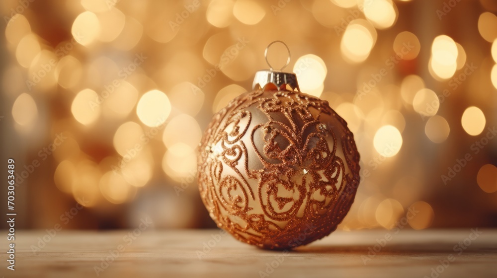 Close-Up of Christmas Ornament on Table Close-Up of Christmas Ornament on Table