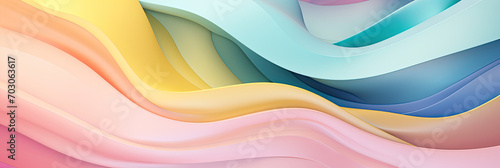 abstract background with colorful paper waves in different colors  generative AI
