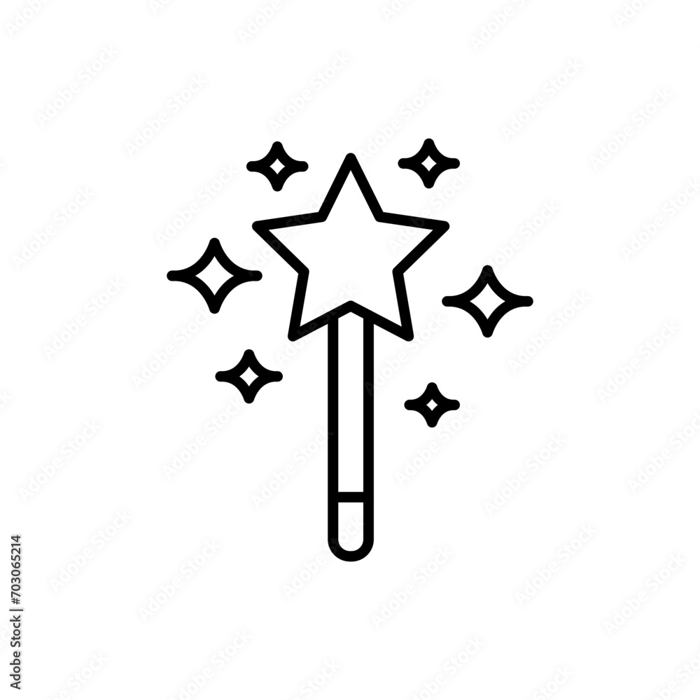 Magic wand outline icons, minimalist vector illustration ,simple transparent graphic element .Isolated on white background Magic wand outline icons, minimalist vector illustration ,simple transparent graphic element .Isolated on white background