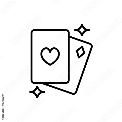 Poker card outline icons, minimalist vector illustration ,simple transparent graphic element .Isolated on white background