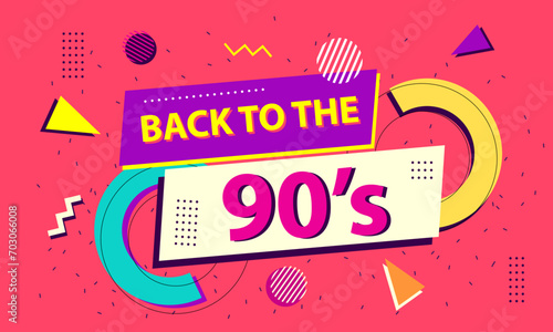 90s retro posters. Back in the 90s, 90s style background banner. Vector illustration