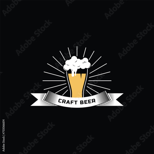 Craft beer logo design vintage retro idea