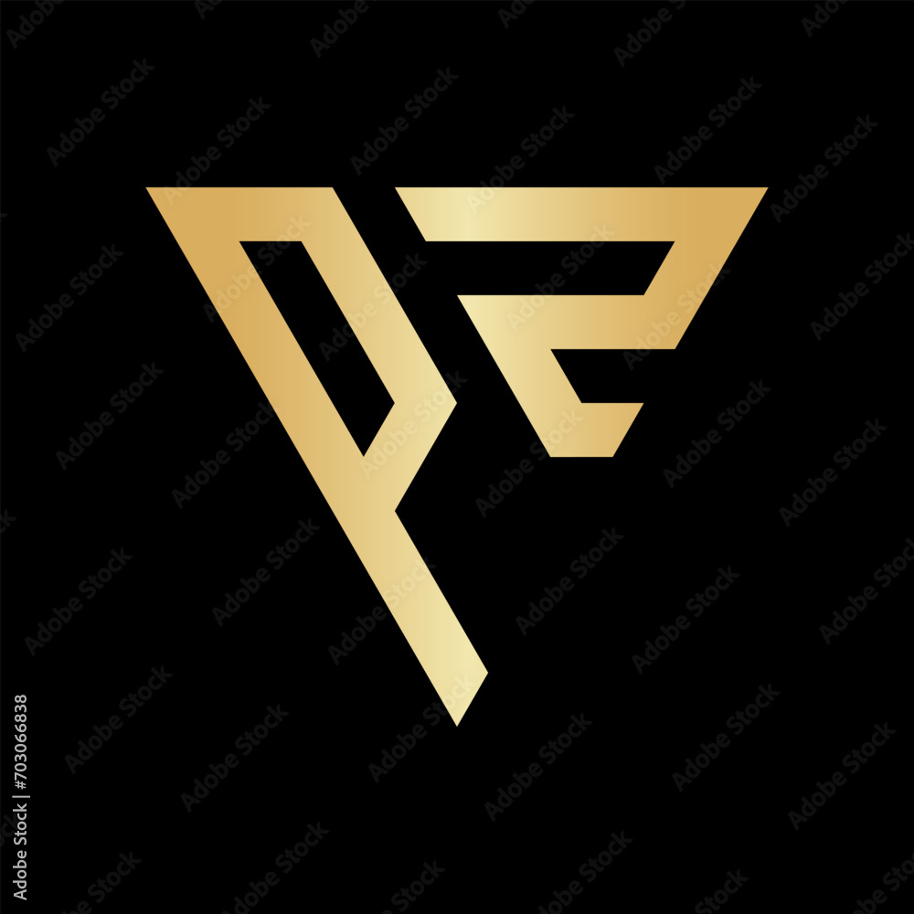 Triangle Letter PZ Logo Design Triangle Letter PZ Logo Design