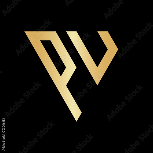 Triangle Letter PU Logo Design