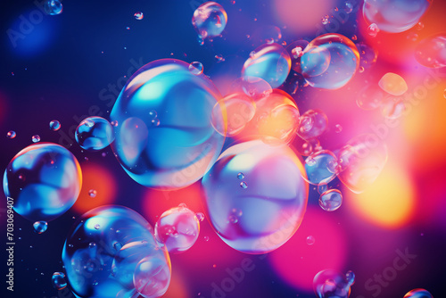abstract flying bubbles