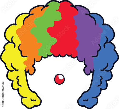 amazing rainbow afro clown hair clipart vector