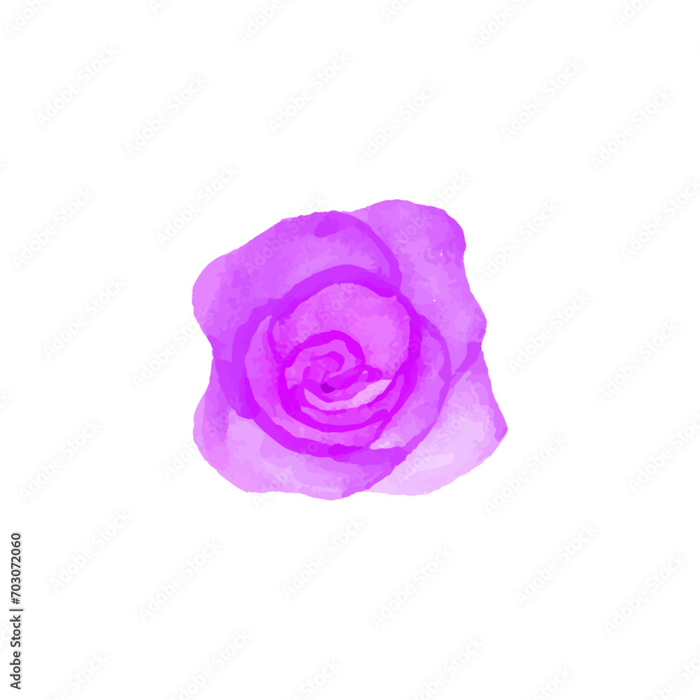 Vector hand drawn purple rose isolated on white Vector hand drawn purple rose isolated on white