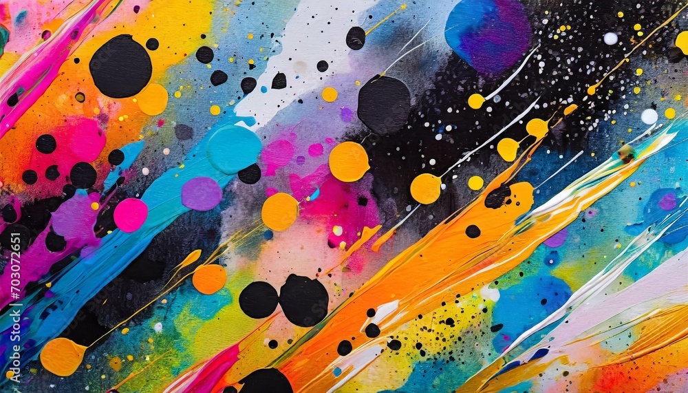 Abstract Background Colorful Splash with Black Spots Abstract Background Colorful Splash with Black Spots