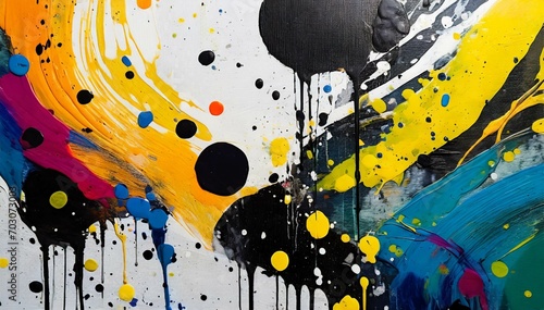 Abstract Background Colorful Splash with Black Spots