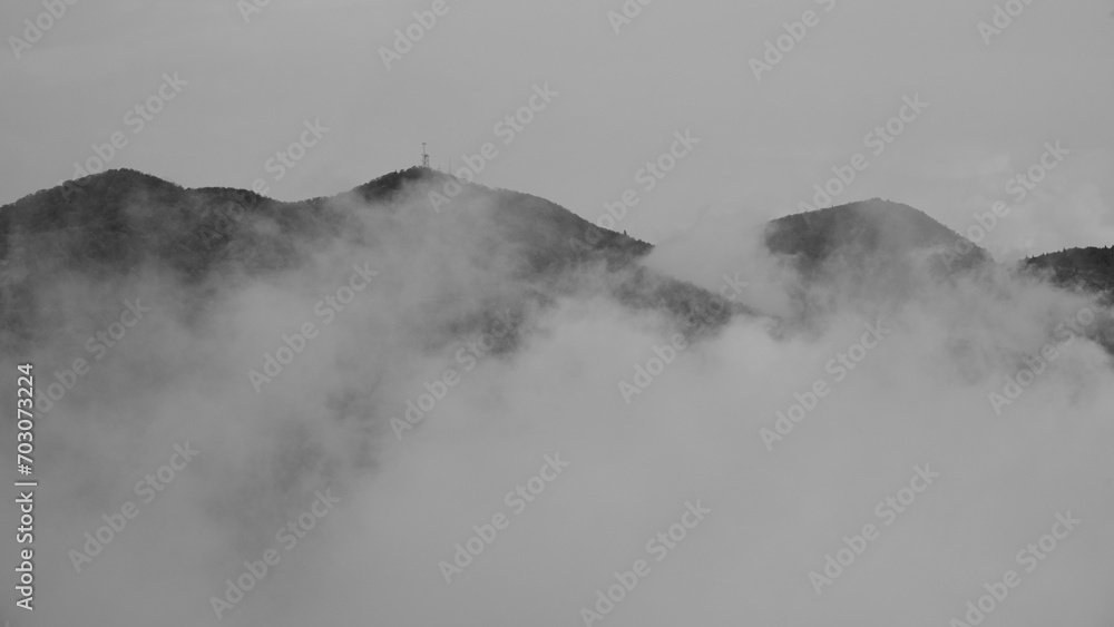 Foggy morning in the Blue Ridge Mountains. Foggy morning in the Blue Ridge Mountains.