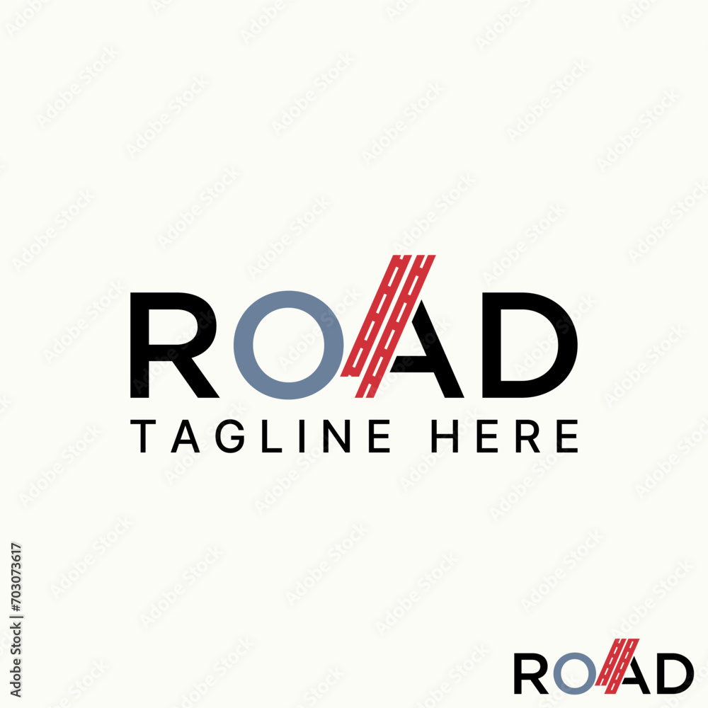 Logo design graphic concept creative premium abstract vector stock letter initial ROAD font with two way. Related to straight driving freeway vehicle Logo design graphic concept creative premium abstract vector stock letter initial ROAD font with two way. Related to straight driving freeway vehicle