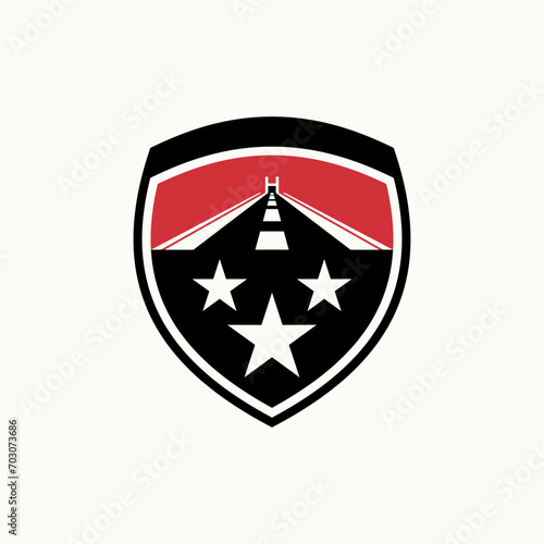 Free Download Logo design graphic concept creative premium abstract vector stock road shield guard letter H font like bridge. Related to driving freeway safety car - GFXLoad