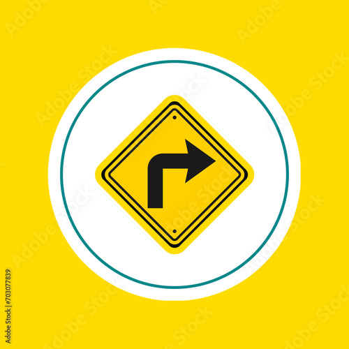yellow traffic sign on a white background