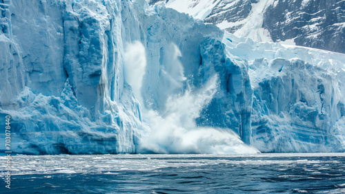 Melting Frontier Powerful Global Warming Impact on Arctic Glaciers as Ice Merges with Sea