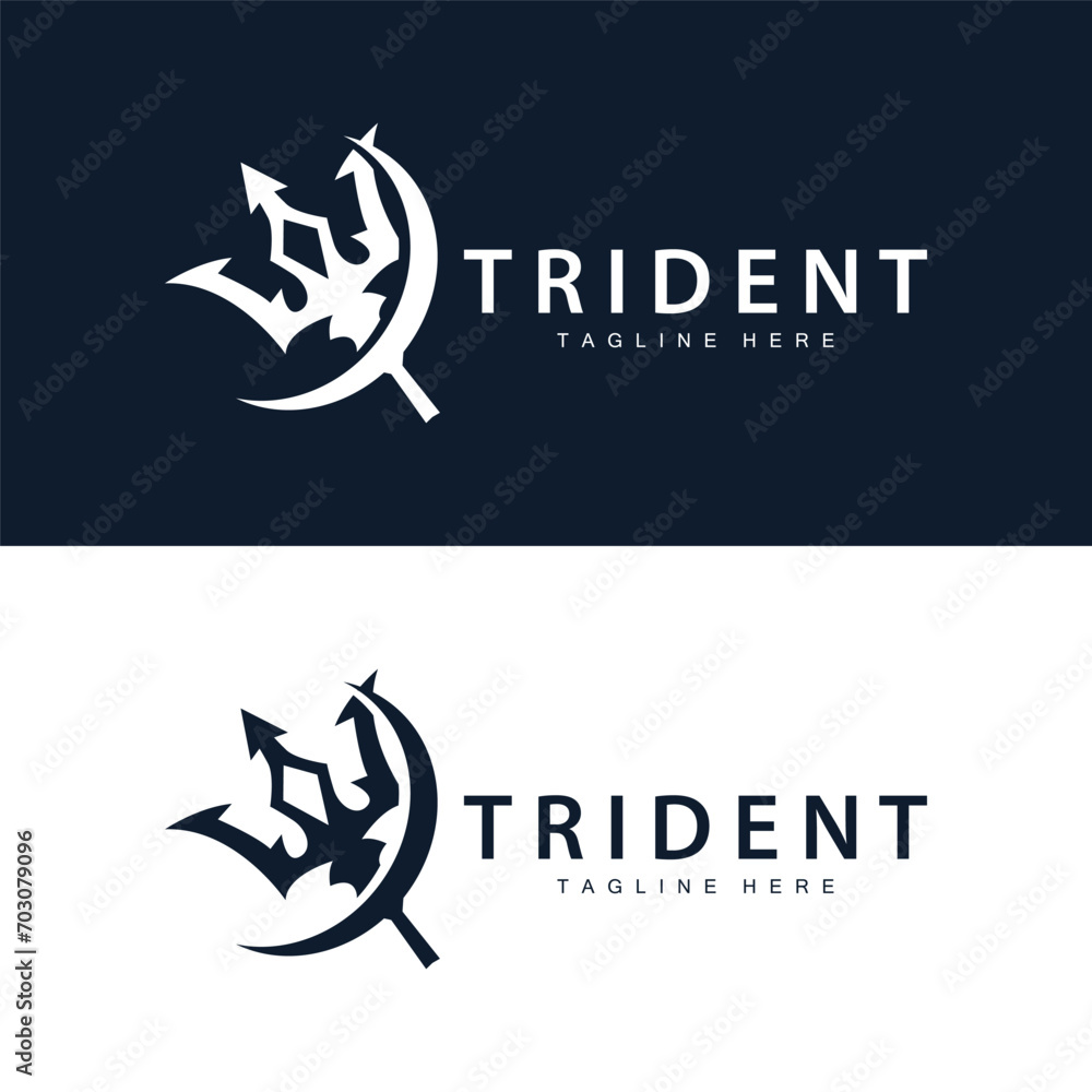 Trident logo design spear weapon vector sea king poseidon neptune symbol template Trident logo design spear weapon vector sea king poseidon neptune symbol template