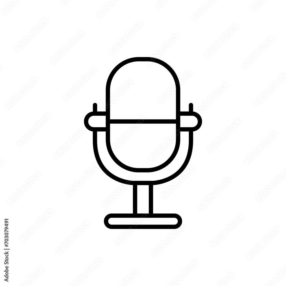 Microphone outline icons, minimalist vector illustration ,simple transparent graphic element .Isolated on white background