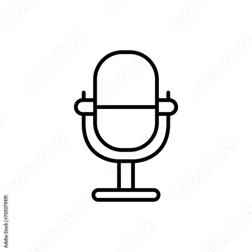 Microphone outline icons  minimalist vector illustration  simple transparent graphic element .Isolated on white background