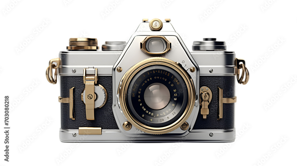 vintage camera on white background