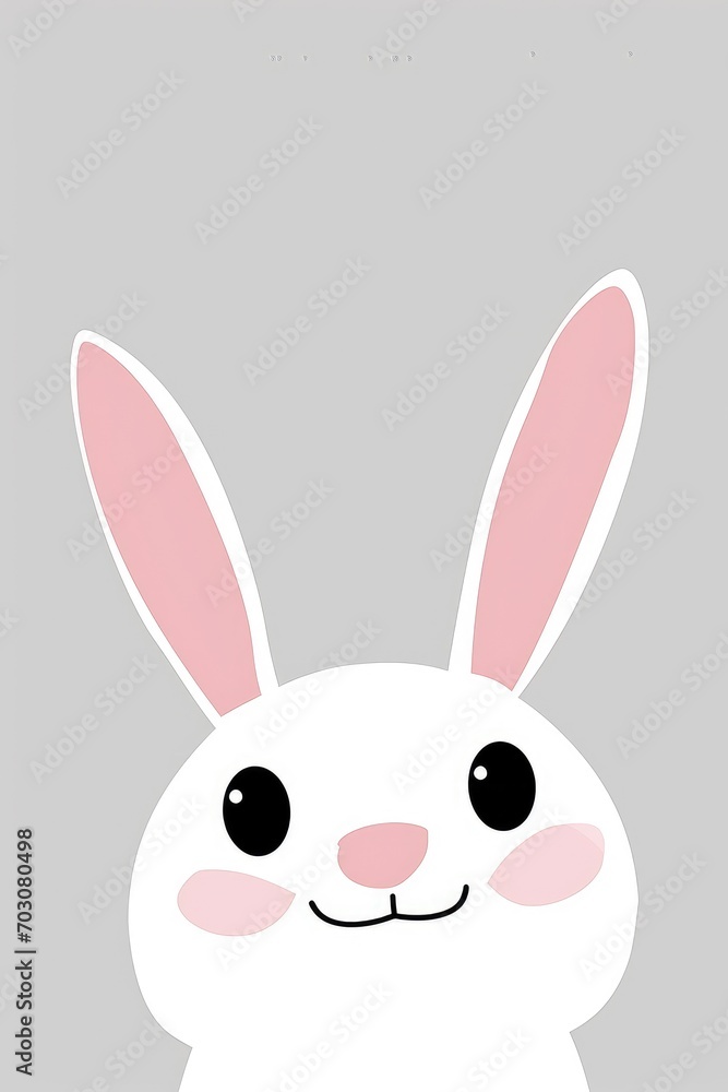 Cute Easter bunny banner with copy space .AI generative