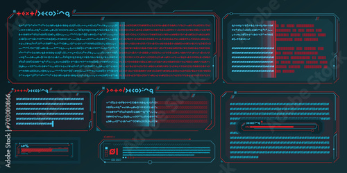 Infographic text vector elements for sci-fi interface.