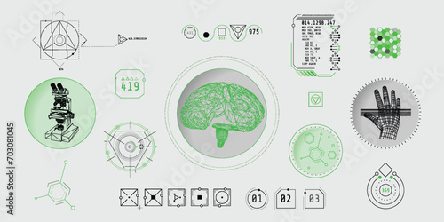 Design elements for infographic of data communication.