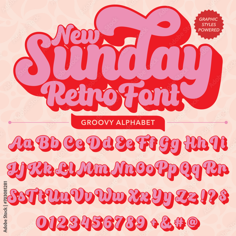 New sunday typography retro Font template New sunday typography retro Font template