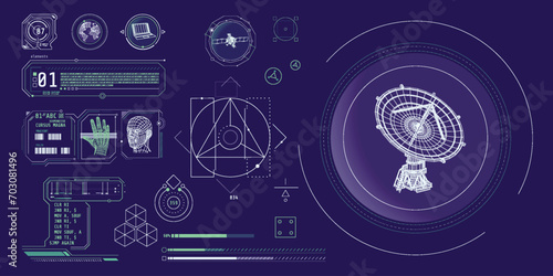 Design elements for infographic of data communication.
