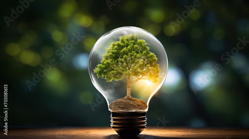 A Unique Lightbulb Design Featuring a Tree Inside