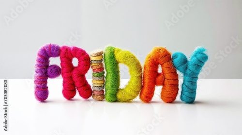 The word Friday in colorful...