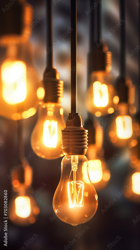 A bunch of light bulbs hanging from a ceiling A bunch of light bulbs hanging from a ceiling