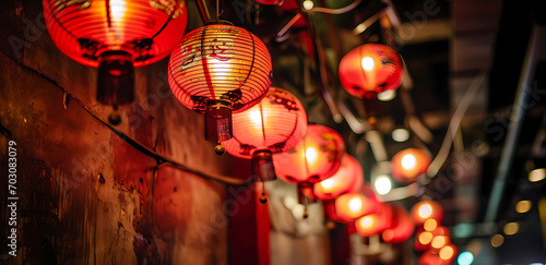 chinese lanterns hanging on the ceiling
