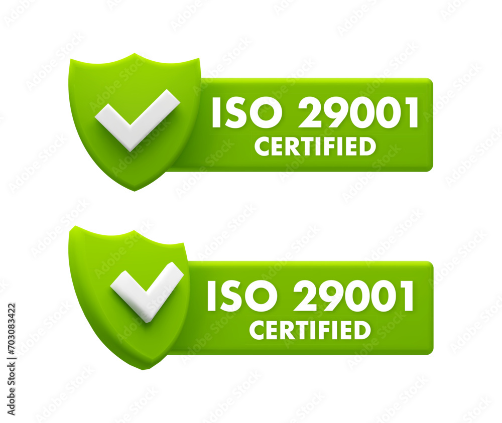 ISO 29001 Certified Badges - Oil and Gas Industry Quality Management System Certification Icons ISO 29001 Certified Badges - Oil and Gas Industry Quality Management System Certification Icons