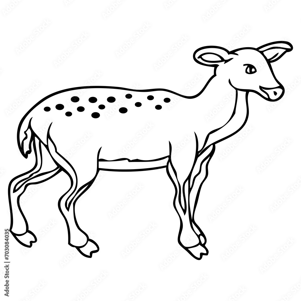 deer line vector illustration