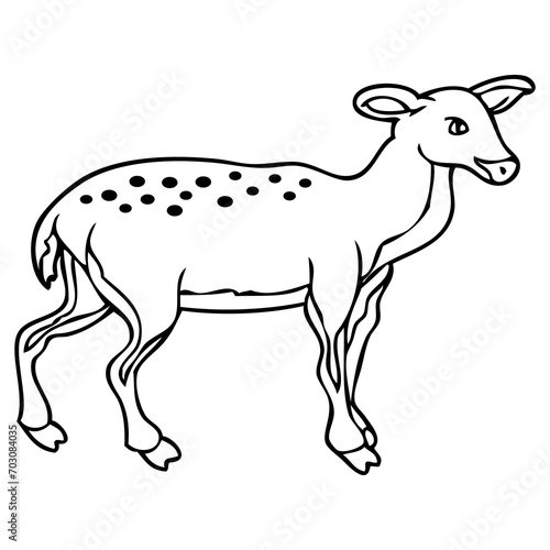 deer line vector illustration