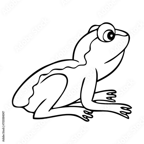 frog line vector illustration