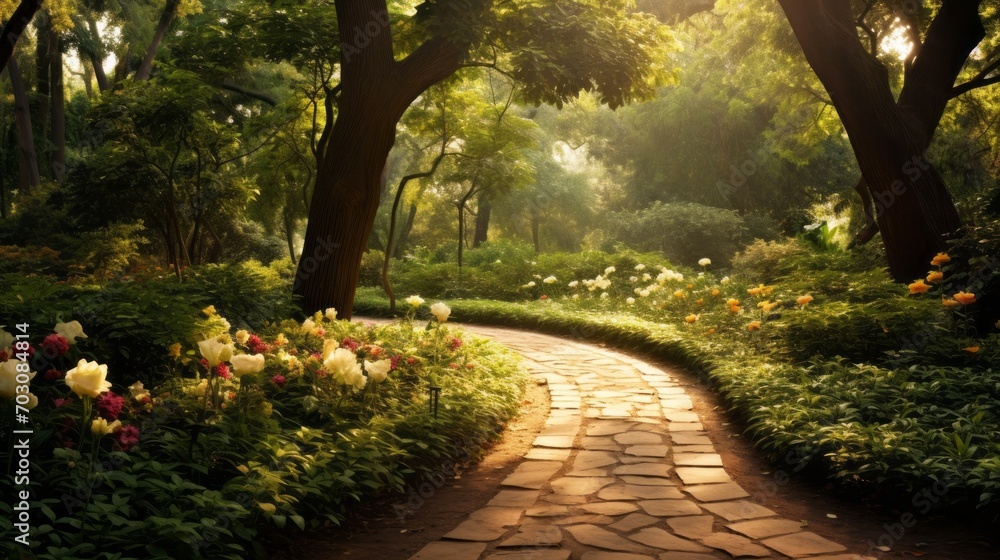 Obraz premium A path through a garden of aspirations