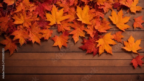 Maple border background in orange autumn